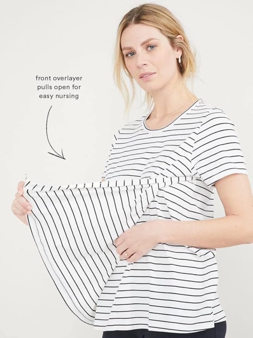 Hatch White Tee with Black Stripes